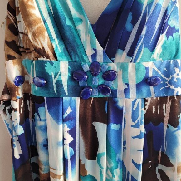 Vintage y2k tropical beaded babydoll dress‎ summer breathable flowy lightweight - Picture 3 of 9